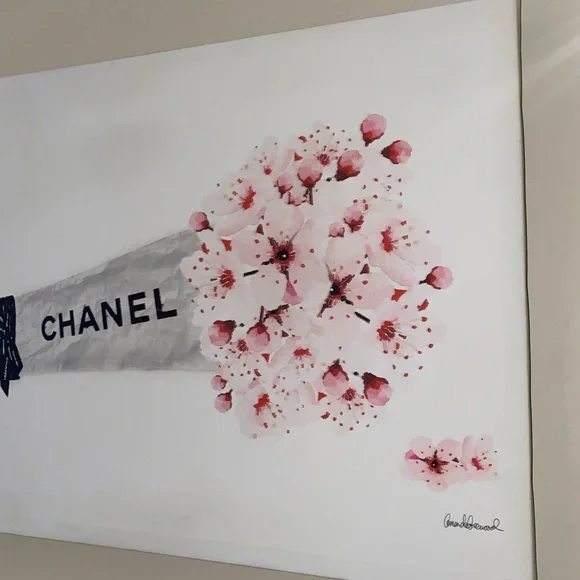 CHANEL Pink Floral Bouquet Canvas - Picture 2 of 6